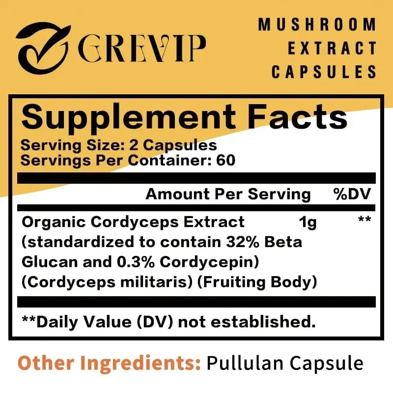 Cordyceps Mushroom Capsules - Boost Energy and Endurance Enhance Memory and Concentration and Relieve StressSupplementsSupplem — image 4