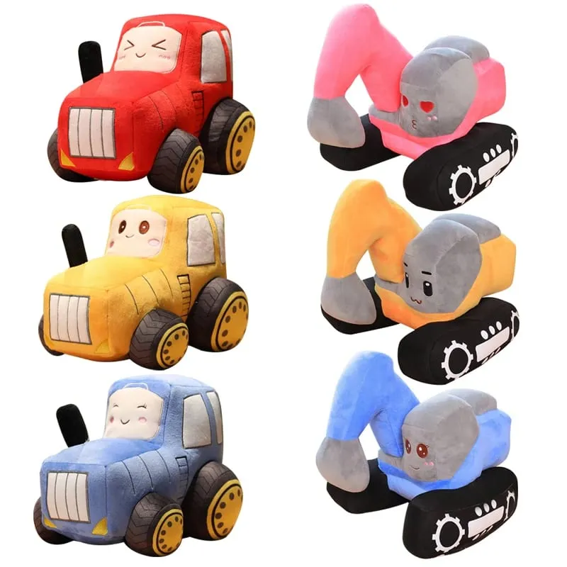 Jouets en peluche de Simulation de tracteur et d'excavatrice, poupées de voiture Kawaii, oreiller de véhicule doux en peluche, cadeau créatif de noël et d'anniversaire pour enfants — image 8