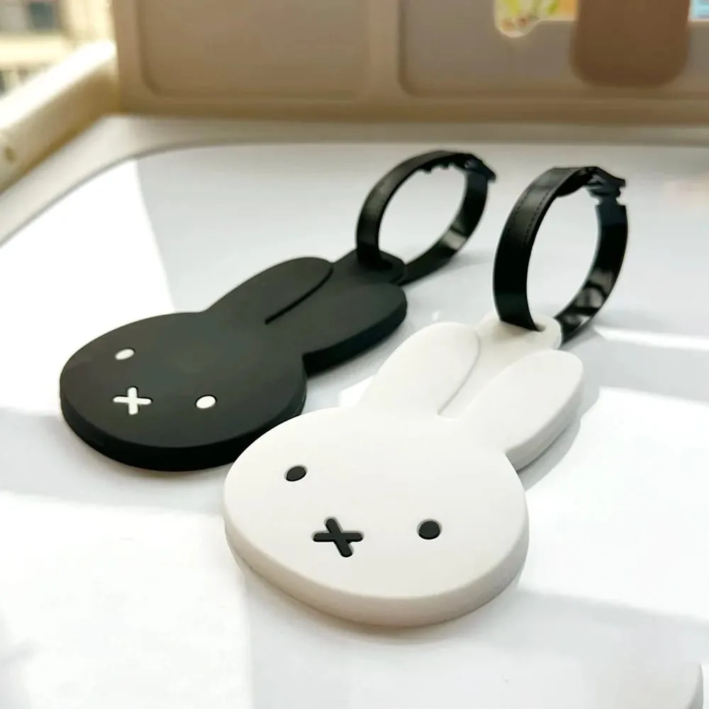 Kawaii Miffy น่ารักสัมภาระการ์ตูนกระต่ายยางซิลิโคนสไตล์เรียบง่ายตรวจสอบกระเป๋าเดินทางป้องกันการสูญเสียบัตรของขวัญสาว — image 4