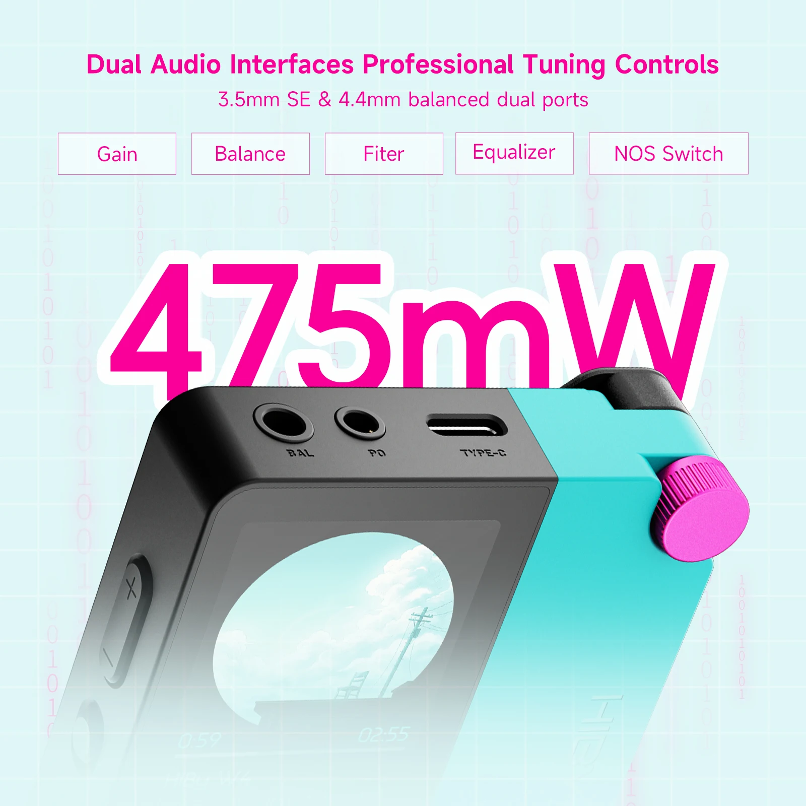HiBy W4 3.5mm 4.4mm Wireless Audio HiFi Headphone Amplifier Bluetooth 5.4 NFC CarPlay UAT LDAC AptX HD AptX-LL 1500mAh MagSafe — image 6
