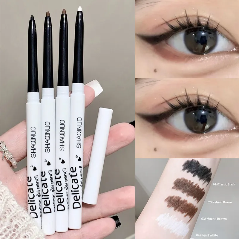 Crayon Eyeliner Gel mat imperméable, lisse, noir et blanc, stylo pour les yeux, maquillage longue durée, cosmétiques de beauté — image 1