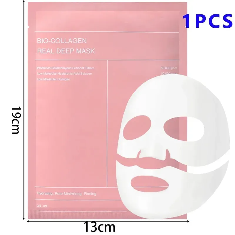 Masque Facial au collagène jetable, 3 pièces, fendu, hydratant en profondeur, soins pour la peau, beauté pour femmes