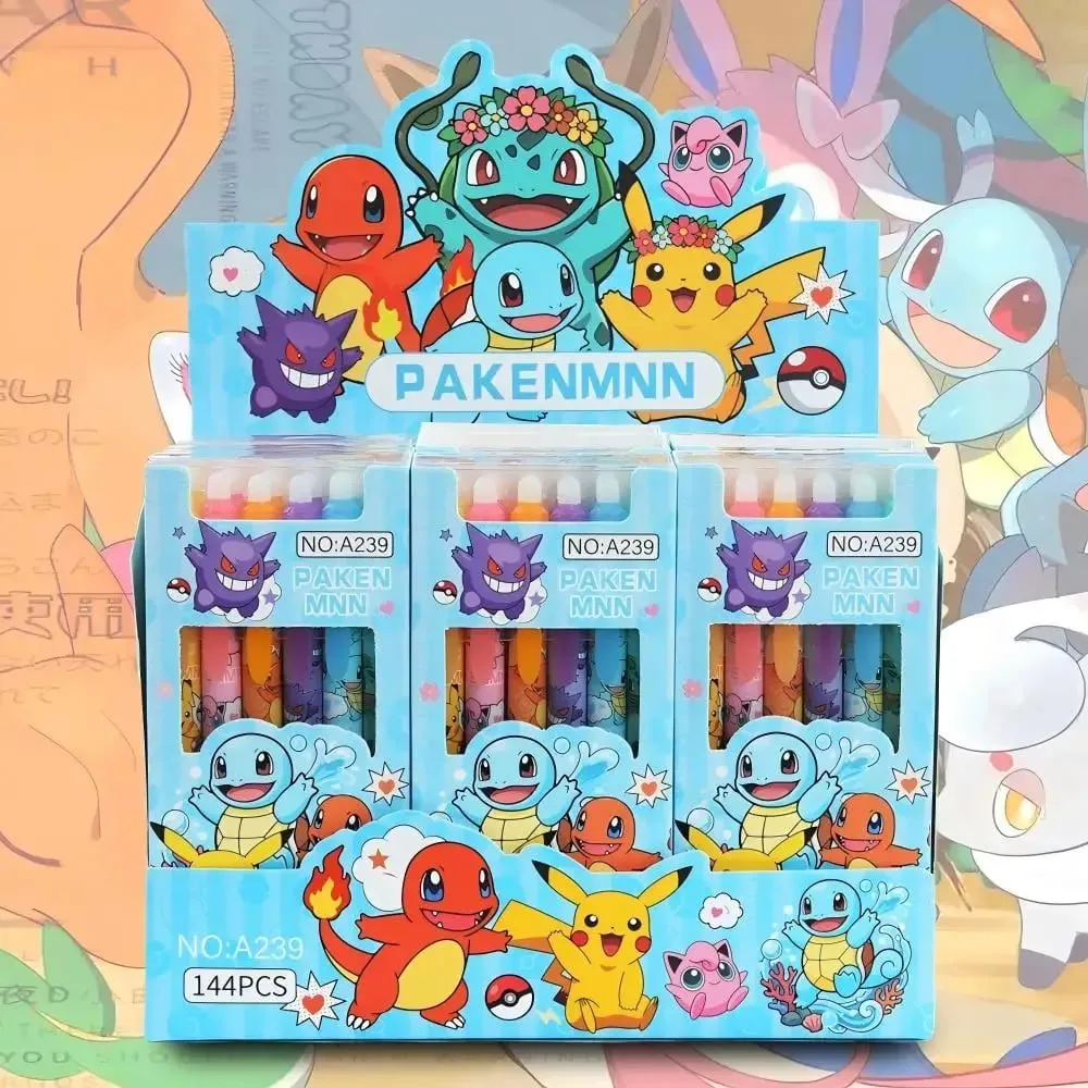 สุ่ม 6/12/24pcs Pokemon 0.5 มม.หมึกสีฟ้า Erasable Neutral ปากกาน่ารักนักเรียนโรงเรียนเครื่องเขียนการ์ตูน rubbable ปากกา — image 6
