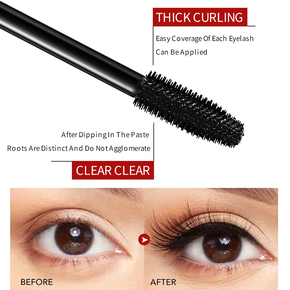 Mascara noir pour les yeux, Extension de cils imperméable, en Fiber de soie, maquillage pour les yeux, cosmétique coréen — image 5