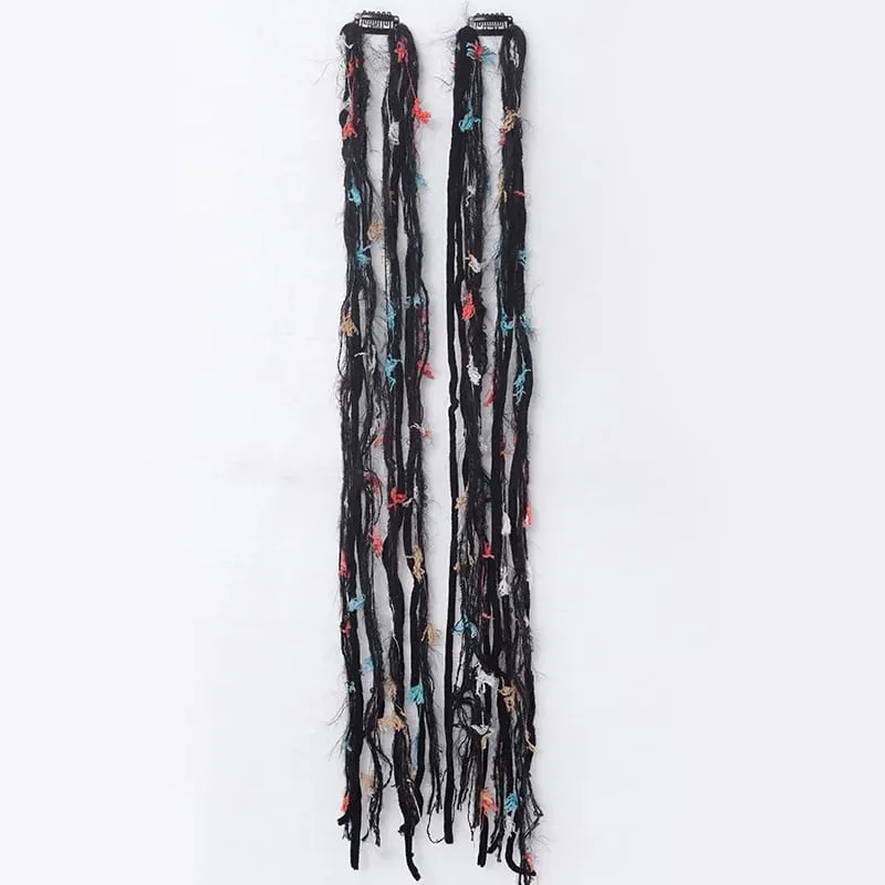 Clip-In-Dreadlock-Haarverlängerungen, böhmische, ausgefranste, dünne, synthetische Boho-Zöpfe für Frauen, tägliche Rave-Party-Frisur — image 11