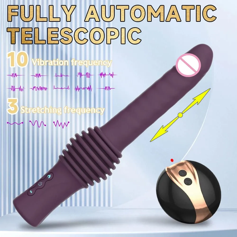 Telescopic Dildo Vibrator G Spot Clitoris Stimulator เครื่องนวดการสำเร็จความใคร่ Thrusting Retractable ช่องคลอดของเล่นของเล่นสำหรับผู้ใหญ่ผู้หญิง — image 2