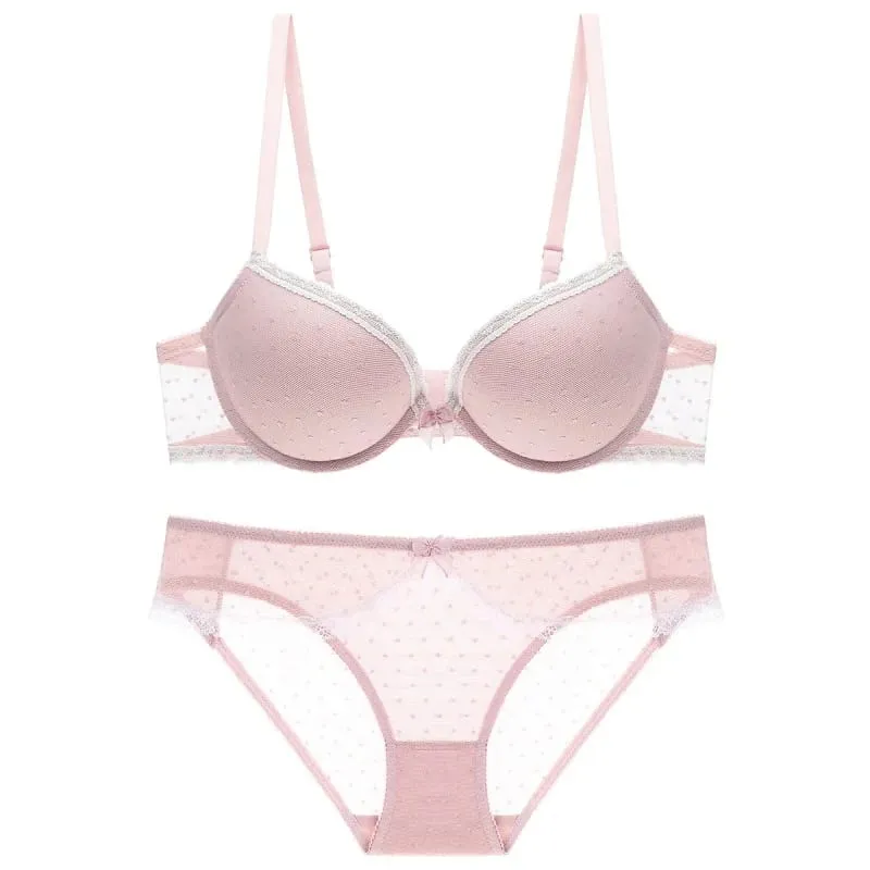 Soutien-gorge supérieur européen et américain, haut fin, coussin en coton épais, anneau en acier, soutien-gorge Push up Sexy, ensemble de Lingerie en dentelle — image 3