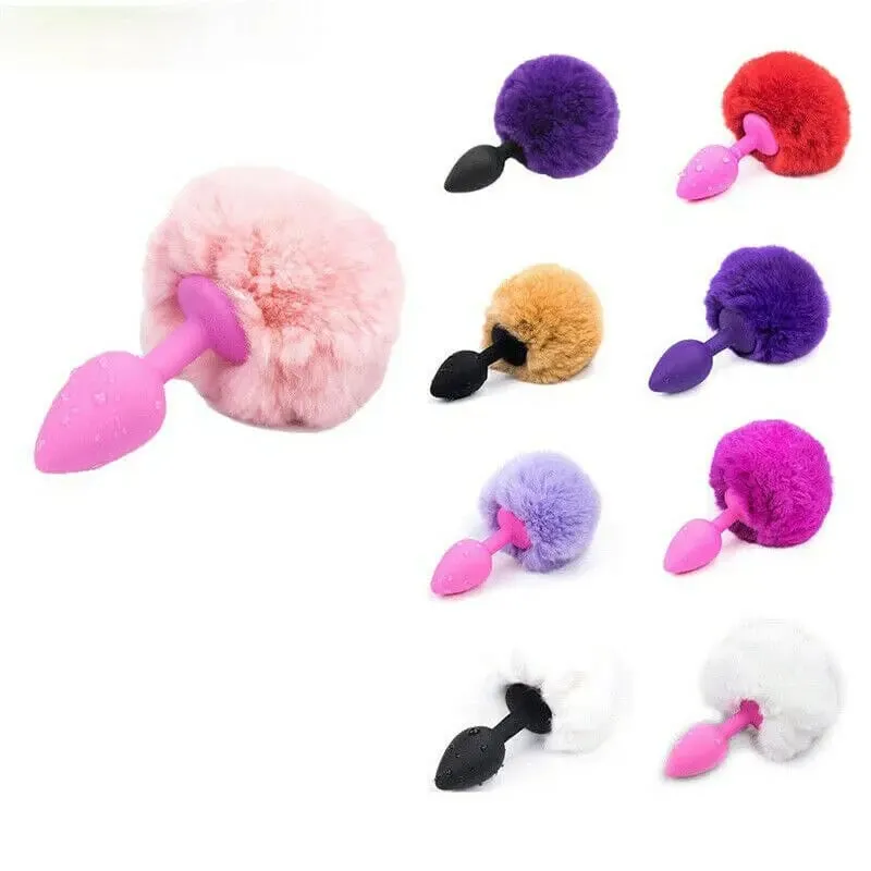 Slicone Butt Plug Behåret Bunny Tail Kanin Hale Glat Anal Plug Cosplay Sødt sexlegetøj til kvinder Erotisk voksenlegetøj Sexprodukter — image 2