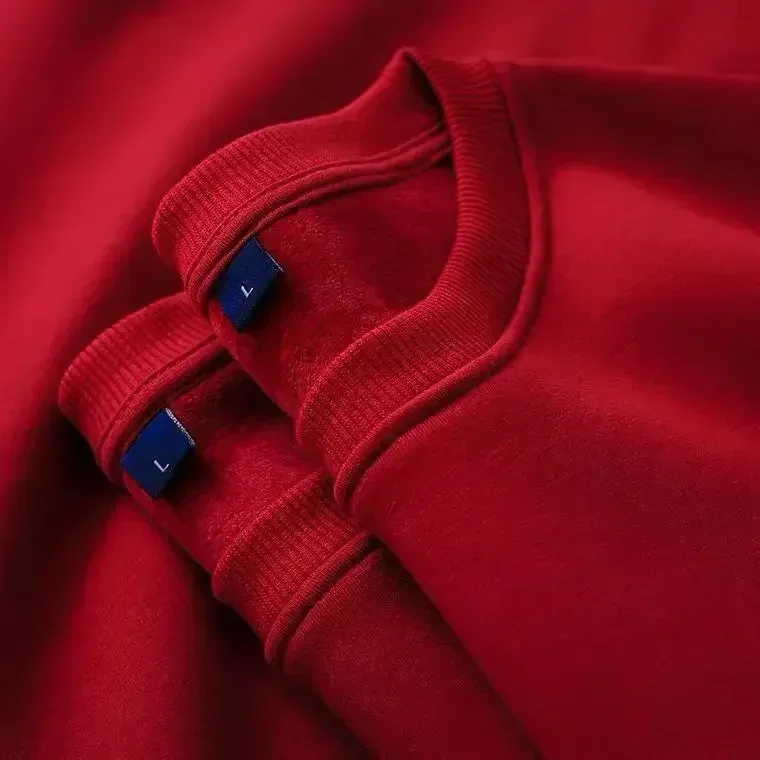 Sudadera gruesa de felpa de algodón de 600G, suéter fino de felpa pesado, suéter de cuello redondo sólido, suéter cálido para otoño e invierno — image 16
