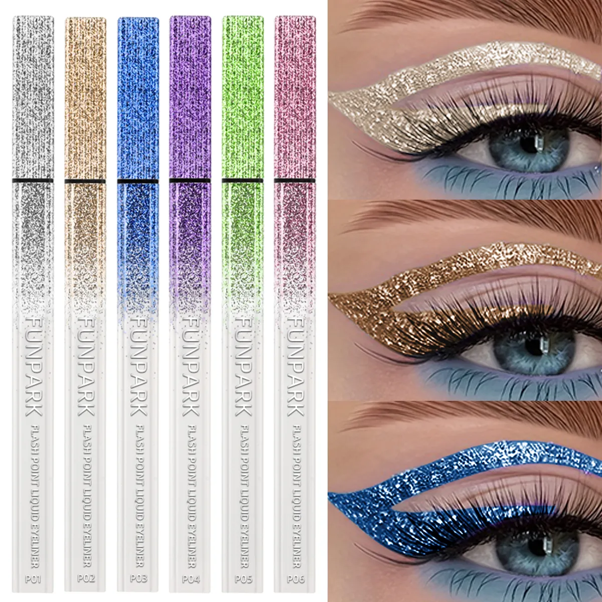 1PC Glitter Liquido Matita Eyeliner Impermeabile Viola Rosa Blu Eye Liner Penna di Lunga Durata Ad Asciugatura Rapida Trucco Degli Occhi per Le Donne — image 1