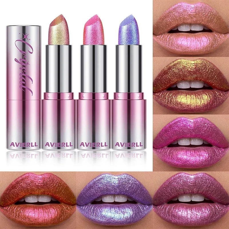6 Color Polarised Shimmer Lipstick Metallic Pearlescent Pink Glitter Lipstick Waterproof Lasting Lip Tint Women Cosmetics Makeup — image 2