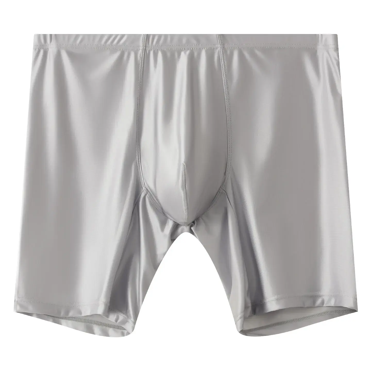Boxer intimo uomo Uomo Solid Slim Ice Silk Pantaloncini gamba estesa Boxer Ropa Vita media Mutandine sportive Mutande maschili M-XXL — image 1