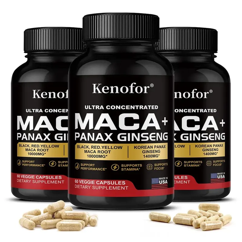 Ekologiska peruanska Maca rotkapslar - svart+röd+gul blandning för energi och prestanda Veganskt tillägg utan GMO för män och kvinnor — image 10