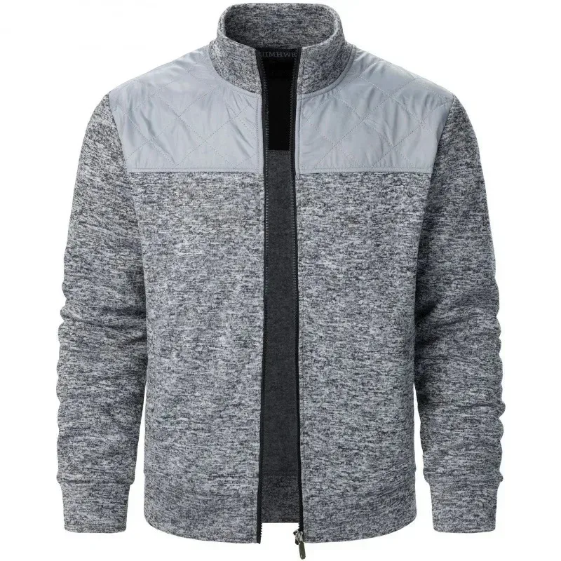 Baju Kemeja Tampalan Lelaki Jaket Kolar Berdiri Jaket Slim Fit Cardigan Pakaian Jalanan Pakaian Sukan Kot Zip Atas Kasual Pakaian Olahraga Luaran Lelaki — image 11