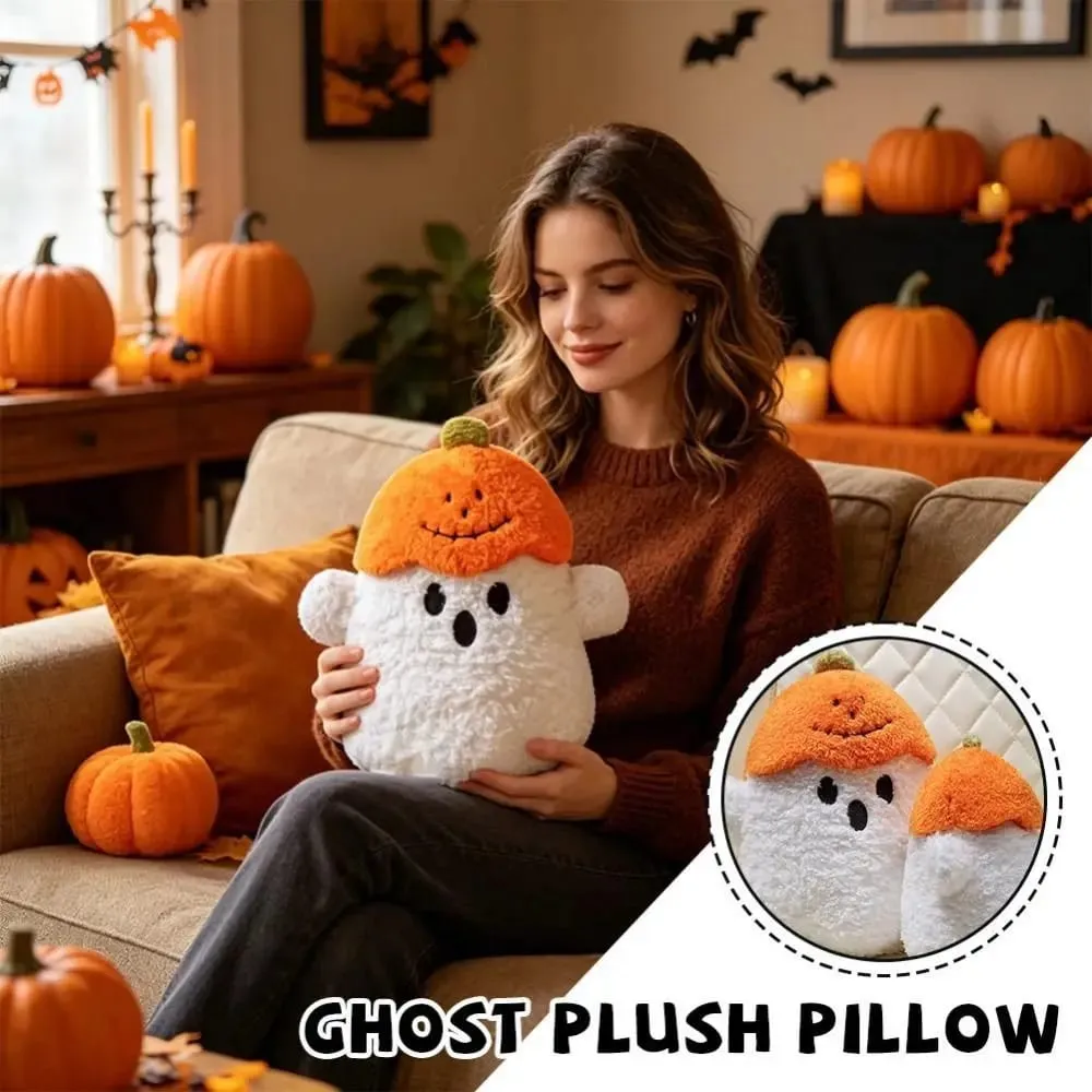 Cuscino decorativo fantasma abbracciabile Cuscino abbraccio Tessuto Imbottitura in cotone PP Cuscino di zucca Cuscino di Halloween per scrivania — image 4