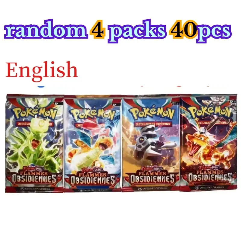 fun 40 Pieces Pokemon Card Pack 4 Sets Sun Moon Violet 151 English Trading Cards Collectible Toys Halloween Gift Fantasy Sci Fi — image 27