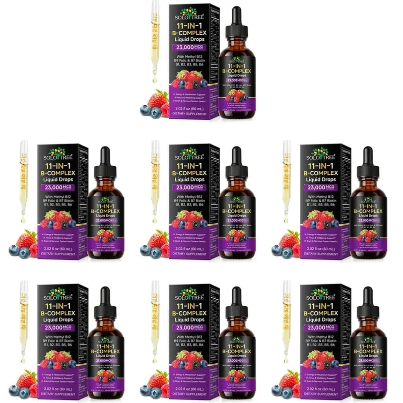 B-Complex Liquid Drops 11-in-1 Methyl B12 Folate Biotin For Energy Focus & Brain Nervous Support Formula Adult 60ml — image 13
