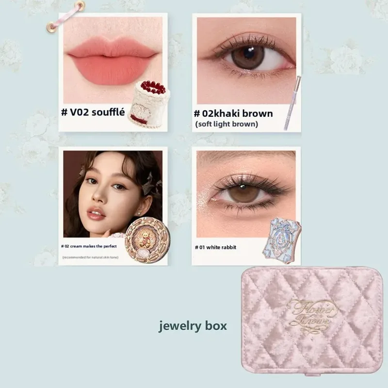 Flower knows makeup gift box shimmering eyeshadow palette cupid lip liner full coverage concealer all-in-one beauty kit — image 8