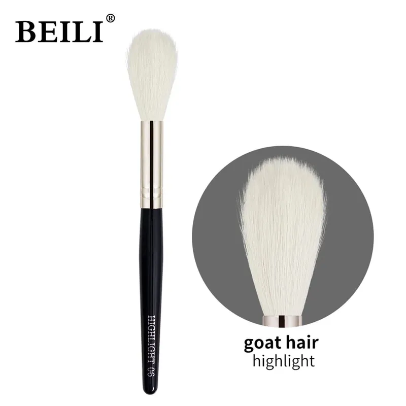 1 Buah 100% Kuas Makeup Hitam Stabilo Rambut Kambing Profesional Kuas Rias Alis Perona Mata Pony Alami Profesional — image 1