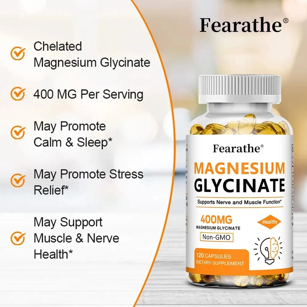 Magnesiumglycinat 400 mg Kapseln unterstützen die Muskeln, Knochen, Herz, Nerven, Schlafqualität und die Gesundheit des Immunsystems. Nicht gentechnisch verändert — image 7