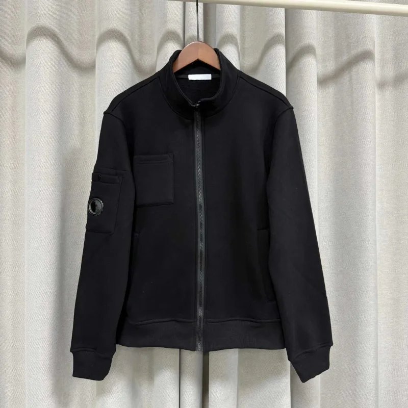 Spring New Style Casual Pure Color Stand Collar Jacket Men's Long Sleeve Zipper Closure Comfortable Cotton Sweatshirt