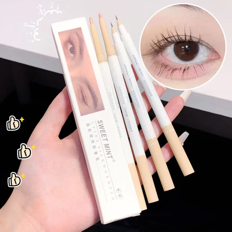 Stylo d'ombre à paupières liquide 2 en 1, crayon à paupières Ultra scintillant, maquillage coréen durable pour les yeux, stylo Gel à pigments à haute brillance, ver à soie — image 6