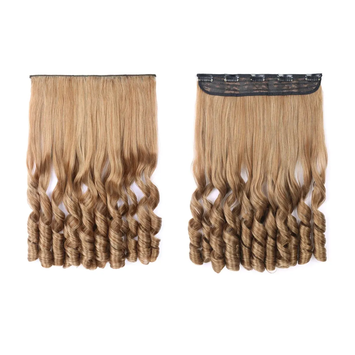 Extensions de cheveux synthétiques à Clip en une seule pièce, 5 Clips en une seule pièce, faux cheveux de 16 pouces, Style bouclé français pour femmes et filles, fête quotidienne — image 5