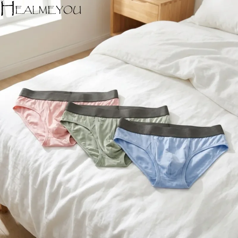 Bamboevezel Zomer Dunne Slips Mannen Dunne Onderbroek Splicing Mannen Vooropening Slipje Ademend Lingerie Naadloos Ondergoed — image 2