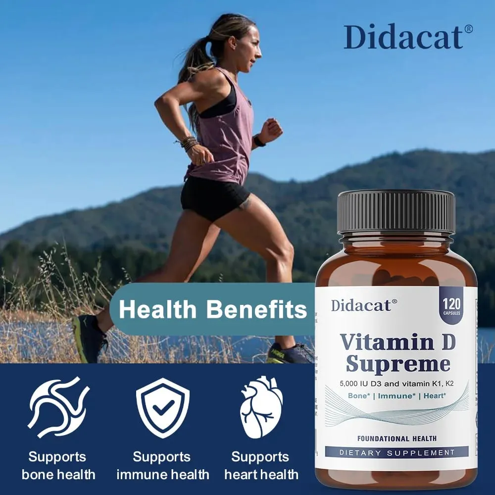 วิตามินดี Supreme 5000 IU - รองรับระบบภูมิคุ้มกัน + สุขภาพกระดูก - อาหารเสริมวิตามิน D3 ปราศจากกลูเตนพร้อมวิตามินเค — image 4