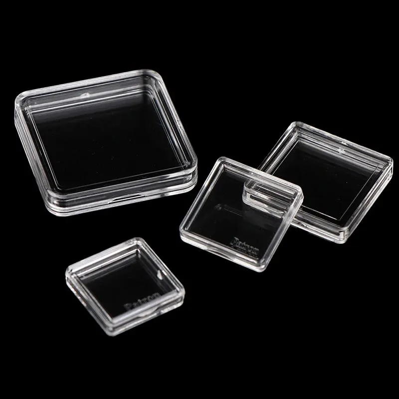 Z. 10PCS Square Clear Plastic Protector Containers Case For Token Board Game Holder Boxes Cards Collection — image 4