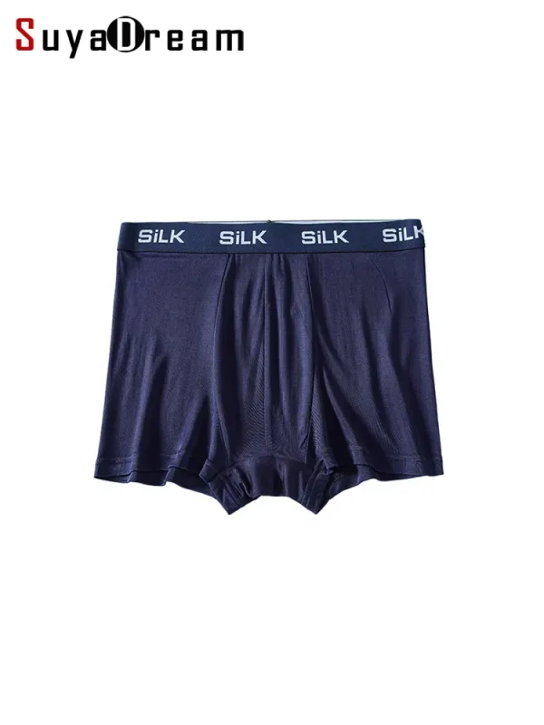 SuyaDream MEN Boxer Shorts 100% seta naturale Mutandine solide sane Biancheria intima in tessuto naturale — image 1