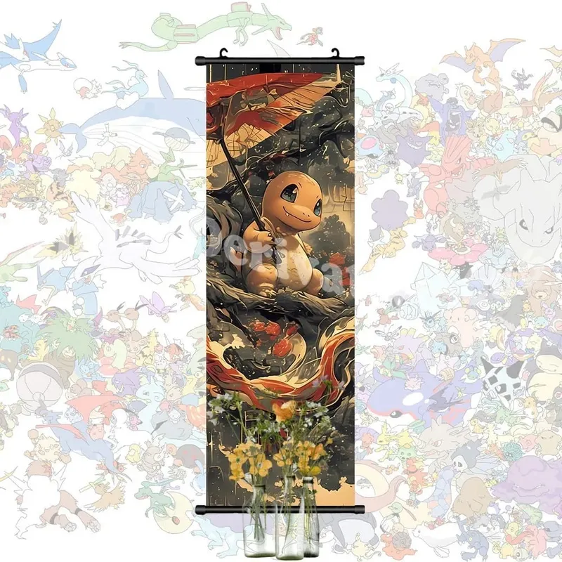 Poster stampato Anime Opere d'arte da parete Gengar Immagini Charizard Dipinto su tela Pikachu Appeso Pergamene Home Room Decor — image 14