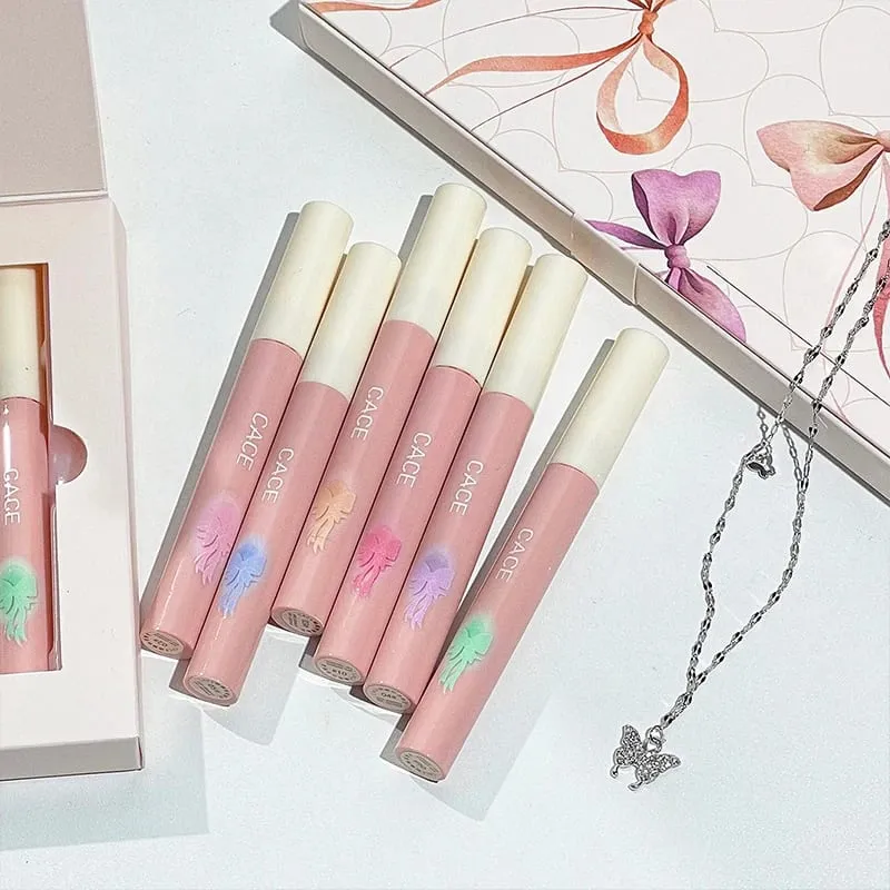 6 สี Matte Liquid ลิปสติกแต่งหน้าชุด Matte Long Lasting Lipgloss Tint กันน้ำ Lip Mud พร้อมสร้อยคอของขวัญเครื่องสำอาง — image 7