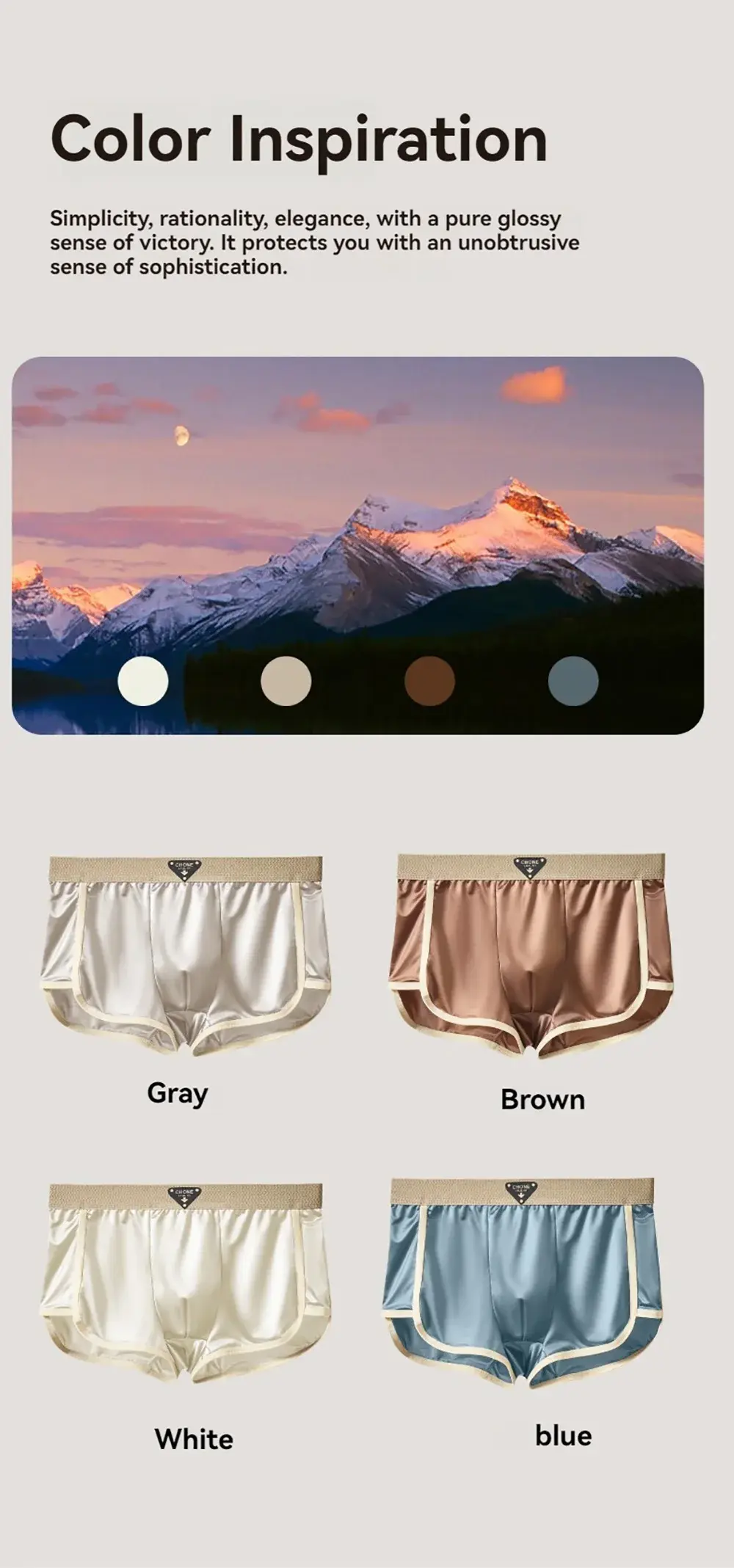 3PCS/Pack Luxury Solid Satin-like Boxer Man Cool 10A Antibacterial Silk U-shape Pouch Men's Panties High Elastic Wais Underpants — image 13