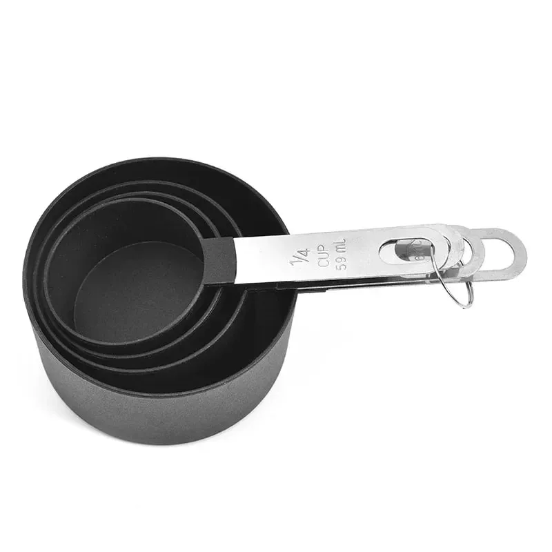 4/8 Cái/bộ Cốc Đo Đa Năng Bằng Nhựa Muỗng Đo Lường Tay Cầm Bằng Thép Không Gỉ Với Dụng Cụ Làm Bánh Đo Tốt Nghiệp — image 11