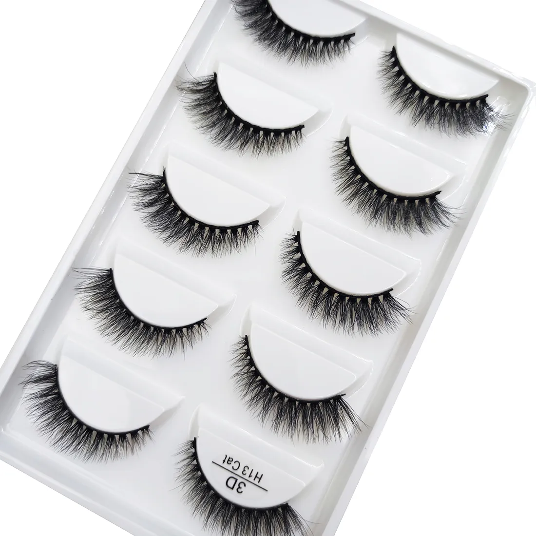 5 쌍 3D 밍크 가짜 속눈썹 부드러운 속눈썹 고양이 눈 속눈썹 메이크업 Faux Cils Cilios Maquiagem H13 MINI CAT E01