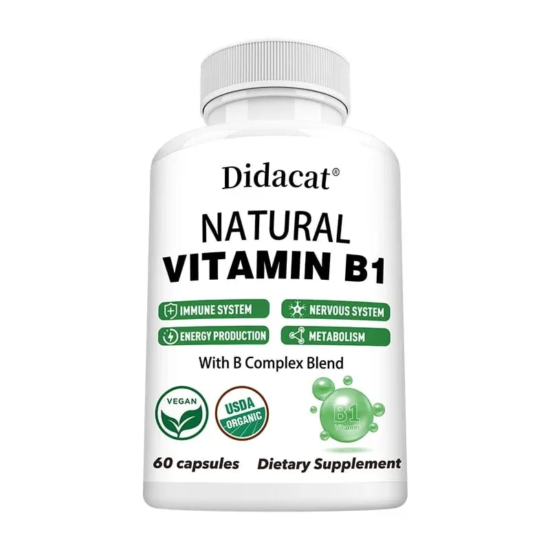 Didacat Vitamin B1 hilft dem Immunsystem, dem Nervensystem und der Energieunterstützung, Nahrungsergänzungsmittel — image 9