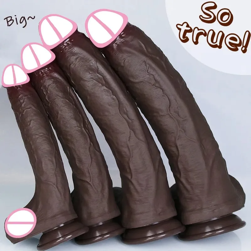 Realistische 4 Maten Zachte Grote Dildo Dubbele Siliconen Zuignap Penis Koppels Masturbatie Zachte Pik Vrouw Man Anale Adult Sex speelgoed — image 4
