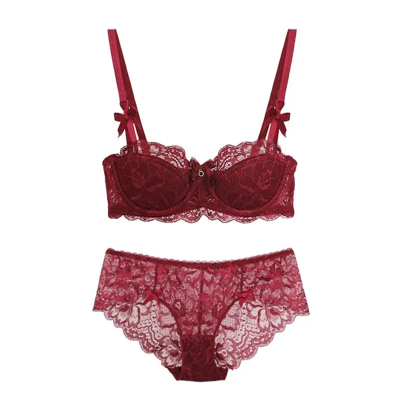 Français Pure Desire Bralette petit buste AB tasse Push Up sans fil dentelle soutien-gorge pour fille potelée nœud conception mince pli confort grande taille — image 6