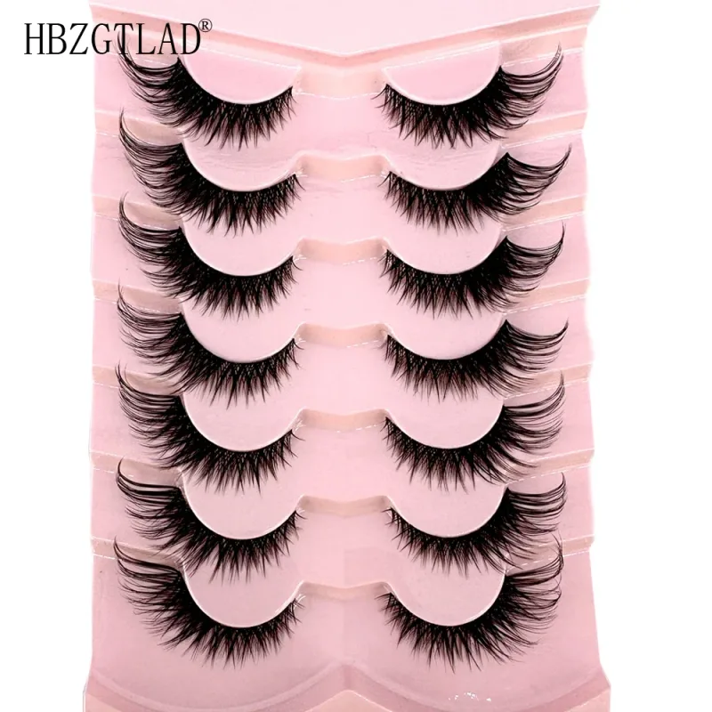 7/8 Paar Katzenaugen-Wimpern, Manga-Wimpern, 3D-Wimpern mit klarem Band, natürlich, halbe Wimpern, verlängerte Nerz-Wimpern, flauschige Wimpern — image 14