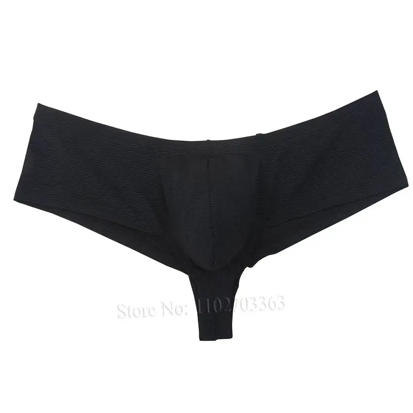 Cheeky Men's Solid Bikini Briefs Ice Silk Micro Boxer Underwear Male Slip Hipster Trunks Bulge Pouch Beach Shorts Underpant Soft — image 8