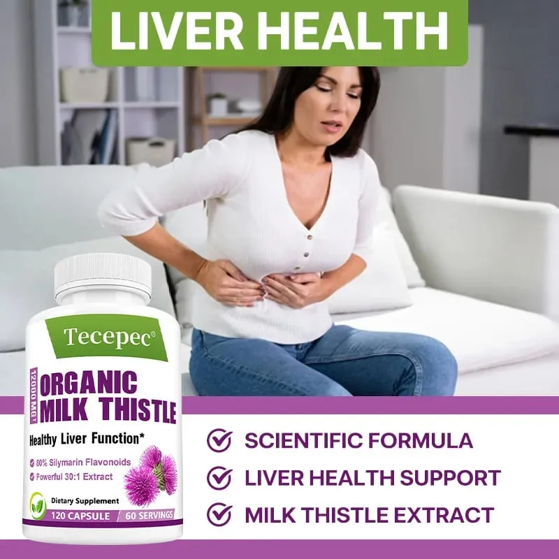 Viên nang cây kế sữa Hỗ trợ chống oxy hóa Chức năng gan khỏe mạnh Giải độc làm sạch Chăm sóc tim mạch Sức khỏe & khả năng miễn dịch của da — image 6