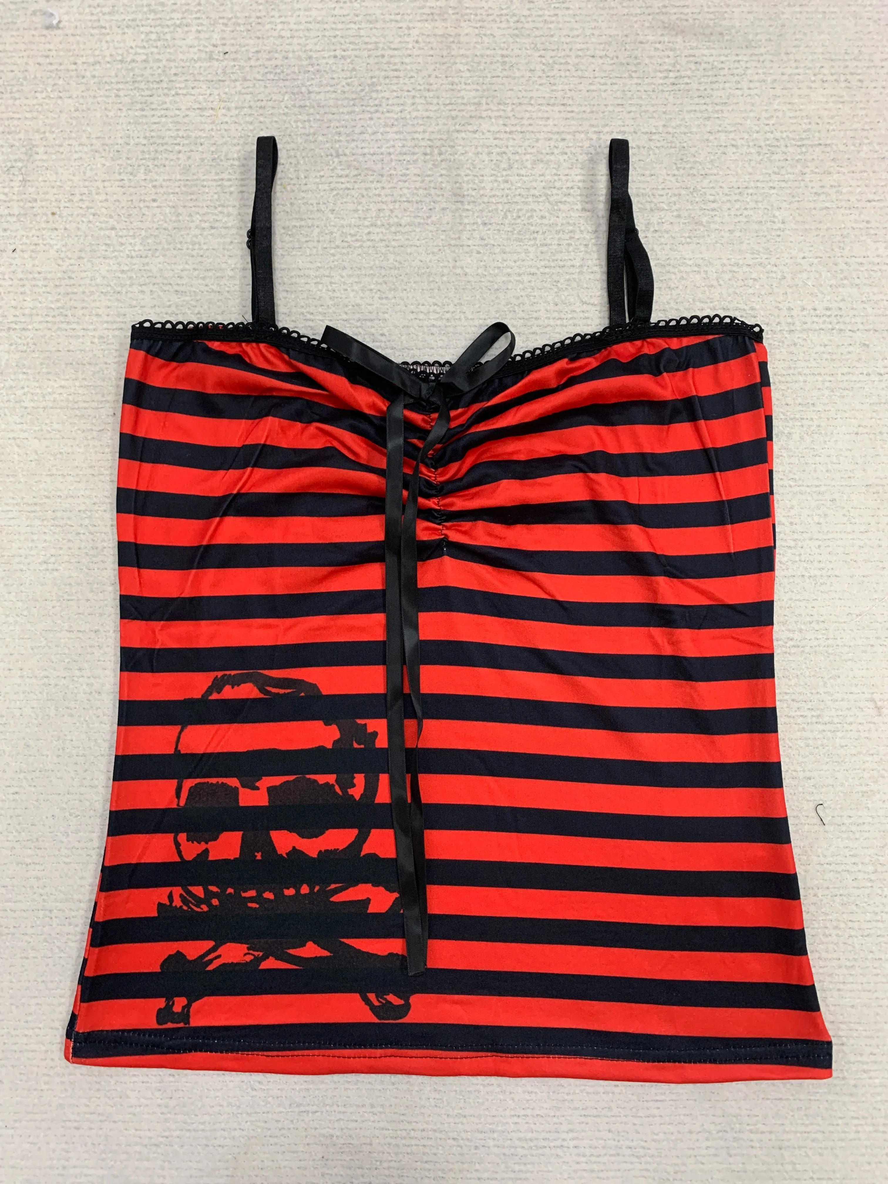 มิลเลนเนียลสไตล์Y2K Skullลูกไม้ลายHalter Top Punk Goth Harajukuสไตล์ฤดูร้อนSpice Girls Aesthetic Slim Streetwear — image 5