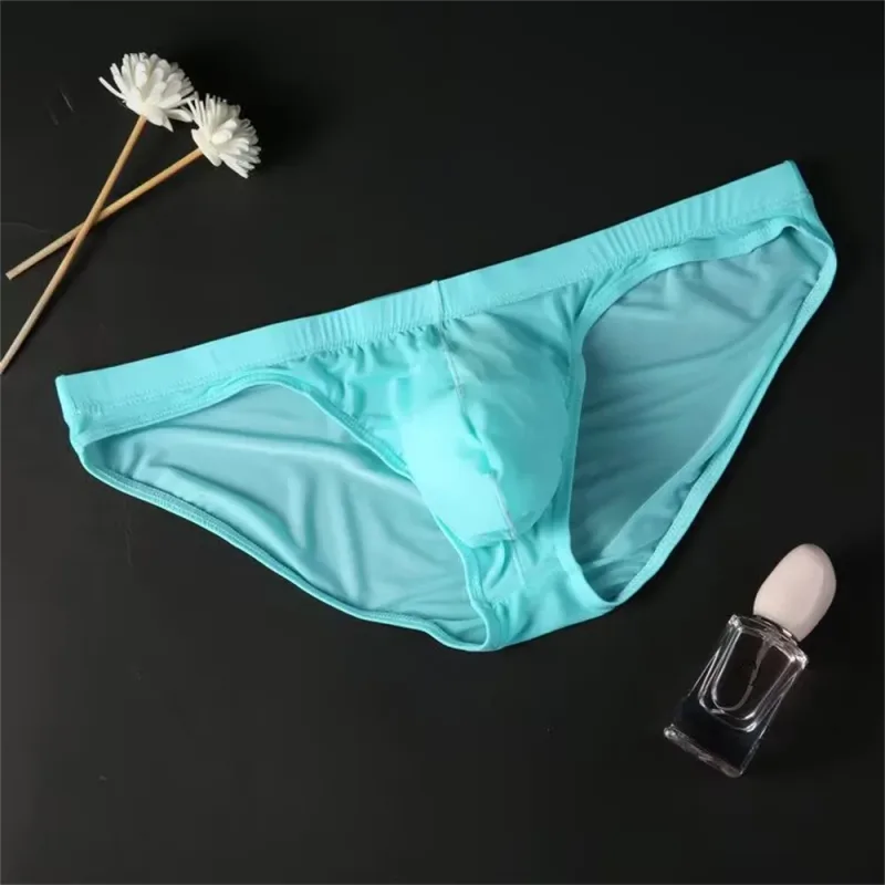 Plus Größe M-4XL Mann Eis Seide U Pouch Briefs Niedrige Taille Transluzente Nylon Unterwäsche Einteilige Sexy Ultra-dünne männliche Unterhose — image 16