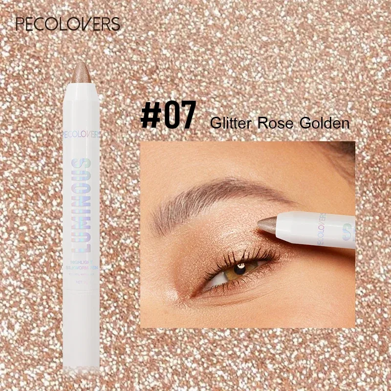 Long-lasting Brightening Highlighter Sparkling Eye Corner Lying Silk Pen Face Highlight and Eye Shadow Pearl White Gliter Pen — image 9