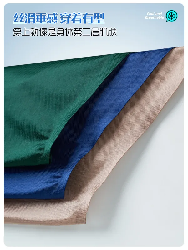 Nahtlose Slips aus Eisseide für Männer, sexy, glatte Unterwäsche, 3D-Beutel-Unterhose, bequeme Dessous-Höschen, männliche Low-Rise-Slips — image 16