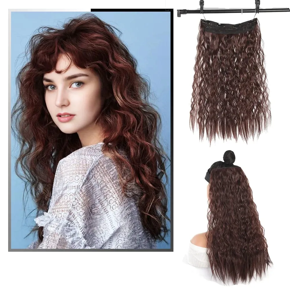Synthetic corn beard curly hair extensions in three sizes wig head covers full top hair covers replacement for women's wigs — image 3