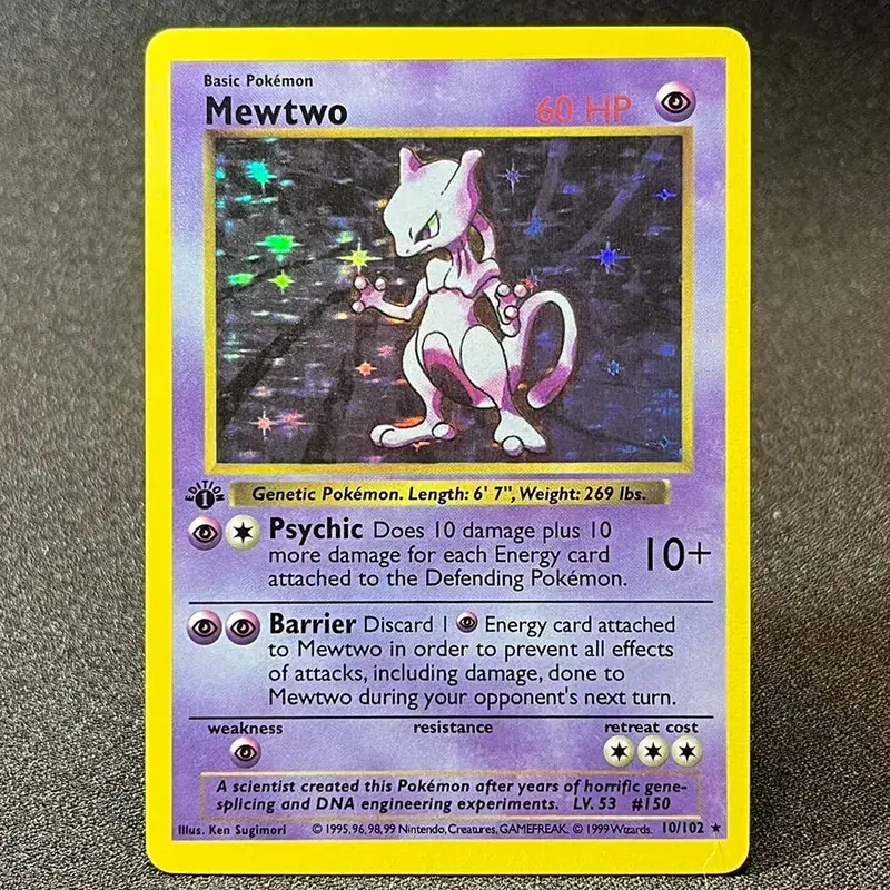 Carte foil PKM Charizard Blastoise Venusaur Alakazam Mewtwo Zapdos Raichu 1996 1a edizione Game Collection Carte proxy PTCG — image 3