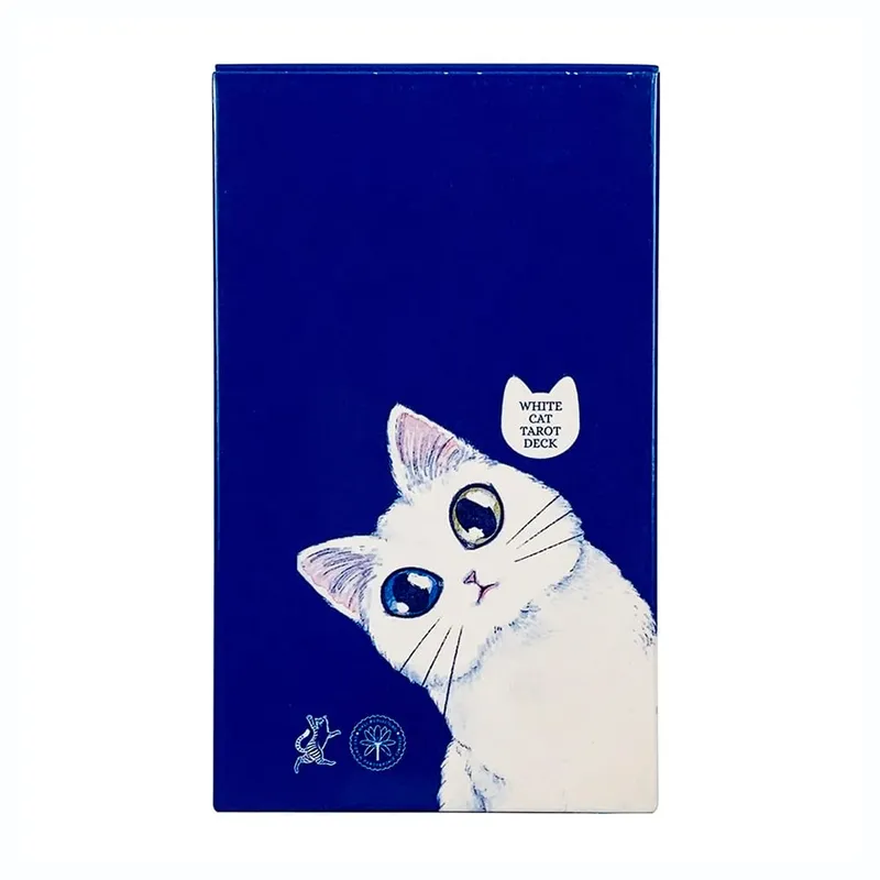 Nuovo mazzo di tarocchi del gatto bianco Un gioco Borad in edizione a tema gatto da 78 per gli amanti dei gatti, ottimo per la meditazione divinatoria e i giochi di società
