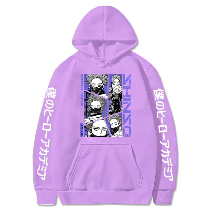Anime My Hero Academia Hoodies Shinso Hitoshi Print Pullover Sweatshirts Harajuku Cartoon Style Crewneck Women Men Street Hoody — image 14